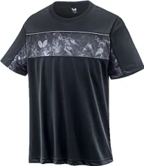 バタフライ Butterfly 卓球 ラセナ・Tシャツ 男女兼用 トップス 半袖 RASENA 吸水速乾 伸縮 練習 トレーニング ウォームアップ 移動 合宿 チーム 部活 メンズ レディース  46360 278 ブラック