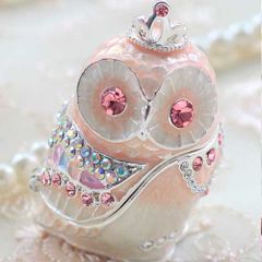 【新品 未使用】ジュエリーボックス ティアラフクロウ スウィートピンク ピィアース クリスマス EX5751