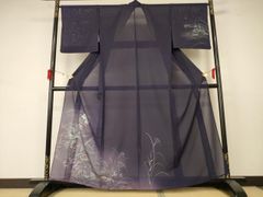 未使用 正絹 風通紗 夏 銀彩 葉文様 しつけ糸付 絽 長襦袢 2点セット