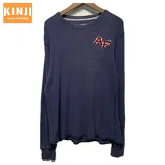 Abercrombie＆Fitch　ロンT　長袖　カットソー　トップス　クルーネック　サーマル　ワッフル　ワンポイント　ブランドロゴ　ワッペン　アメカジ　古着