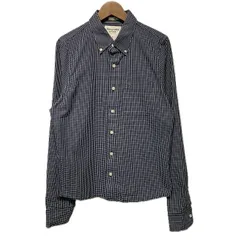 Abercrombie＆Fitch　チェックシャツ　長袖　シャツ　コットン　ボタンダウン　ワンポイント　ブランドロゴ　刺しゅう　胸ポケット　古着