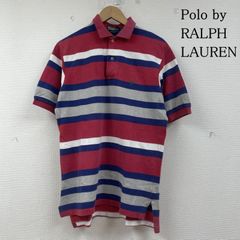 90s ラルフローレン ラガーシャツ L 太ボーダー オレンジ 紫 襟