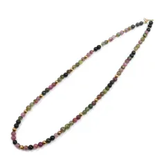 K18YG イエローゴールド マルチカラー ネックレス トルマリン 12.1g 40.5cm レディース 中古