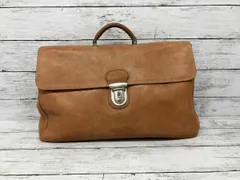 Genuine Leather/ジェニュインレザー/ブリーフケース/ハンドバッグ/ブラウン/レザー/イタリア製/状態B