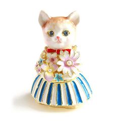 【新品 未使用】ジュエリーボックス フルール キャット 猫 ピィアース クリスマス EX5951