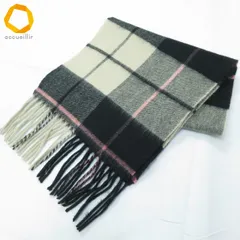#we アクアスキュータム Aquascutum マフラー 黒 ベージュ ピンク チェック柄 カシミヤ レディース [972688] k01