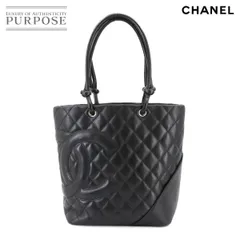 美品 シャネル CHANEL カンボンライン ミディアム トート バッグ カーフスキン ブラック A25167 シルバー 金具 Cambon Line Bag 90303173