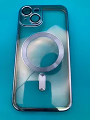 iPhone14 クリアケース MagSafe対応 メッキフレーム レンズカバー一体型