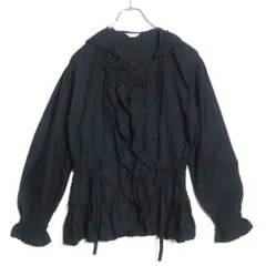 ピンクハウス★フリルたっぷりでロマンティック可愛い♪ フード付きボタンレスブラウス ピンタック 黒系 z16463