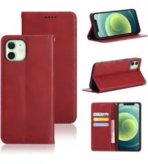 適用 iPhone 12 / iPhone 12 Pro 用 ケース 手帳型 iPhone 12 用 手帳型ケース カバー 手帳型 PUレザー カード収納 財布型 耐衝撃 ケース マグネット スタンド機能付き 5色(レッド)