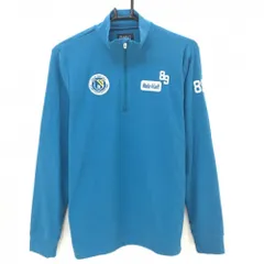【美品】パーリーゲイツ 長袖ハイネックシャツ ターコイズブルー 起毛素材 ハーフジップ メンズ 5(L) ゴルフウェア PEARLY GATES