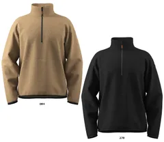 バタフライ Butterfly 卓球 ハーフジップ ライトフリース メンズ レディース フリース 軽量 トップス 中間着 保温 伸縮 トレーニング  46810 278 ブラック