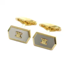 セリーヌ CELINE カフスボタン アクセサリー ロゴ マカダム  ゴールド色 ■GY35 /MQ