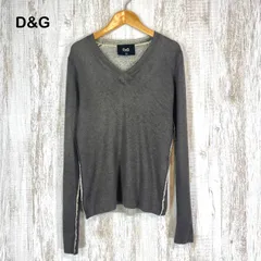 D&G DOLCE&GABBANA ドルチェ&ガッバーナ Vネック ウォッシャブル カシミヤ ニット 長袖 セーター グレー