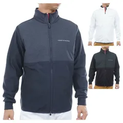 トミーヒルフィガー ゴルフ ジャケット メンズ 長袖 中綿 裏起毛 フリース フルジップ 防風 ストレッチ 保温性 ゴルフウェア ブランド 無地 秋 冬 THMA586