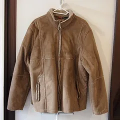 DKNY　アクティブ　スエード調　裏ボア　ジャケット　XXL　90s　古着　ダナキャランニューヨーク　メンズ　ビッグサイズ　アウター