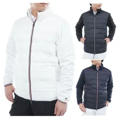 トミーヒルフィガー ゴルフ ブルゾン メンズ 長袖 ジャケット 中綿ジャケット キルト フルジップ 防風 ストレッチ ゴルフウェア ブランド 無地 春 秋 冬 THMA578