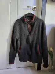 ルイカステル ウール100% チャコールグレー ニット ジップアップ