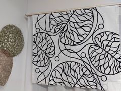 マリメッコ ボットナ ホワイト&ブラック 幅100cm×丈86cm(総丈)フラットカーテン 1枚