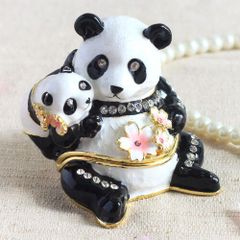 【新品 未使用】ジュエリーボックス パンダ&ベビー 桜 さくら 熊猫 ピィアース クリスマス EX584-1