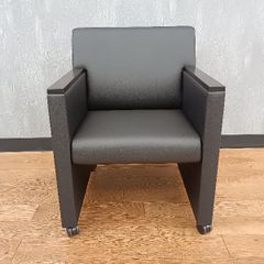 アクタス チーク 牛革 シングルソファ 一人掛け ラウンジチェア 椅子