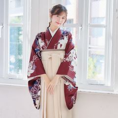 新品袴4点セット 卒業式 小学生 大学生 赤 レッド 黒 ブラック 86IV 