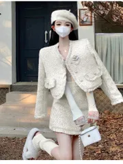 セットアップ ツイード　レディース ジャケット スカート ツイード 秋冬 セットアップ 韓国ファッション レディース 上下セット レディースファッション スーツ お呼ばれ セクシー