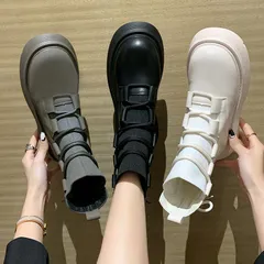 ワークブーツ レディース レースアップ ハイカット ショートブーツ エンジニアブーツ 厚底ブーツ おしゃれ シューズ 秋冬 美脚 靴 痛くない 歩きやすい カジュアル シンプル