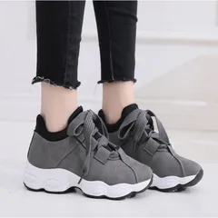 厚底スニーカー レディース 22.5cm25.0cm スポーツ 春夏秋冬 4.5cmヒール レースアップ シューズ ランニング ローカット カジュアル 美脚 疲れない 痛くない