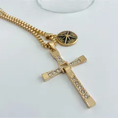 【海外限定品】クロスコインネックレスゴールドチャームプレゼントメンズレディースアクセサリー