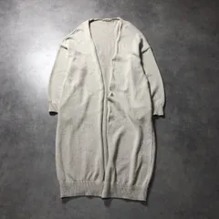 WQ895●EVERYDAYＩLIKE：ロングニットカーディガン ベージュ系 ドロップショルダー Deuxieme Classe