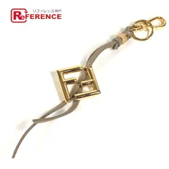 FENDI フェンディ キーホルダー FFダイヤモンド チャーム 7AS255 レザー ベージュ