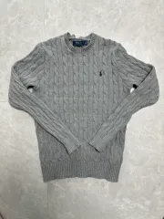 ポロラルフローレン ケーブルニット グレー