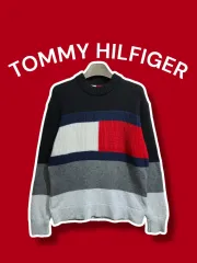 M/ トミーヒルフィガー ビックロゴ ボーダー柄 ニット /0826