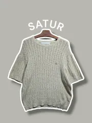 XL/ SATUR 23年 セター 半袖ニット ベージュ /0823