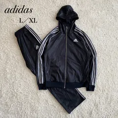 adidas アディダス　トラックジャケット パーカー　セットアップ　コーティング ブラック シルバー　y2k サイズL/XL