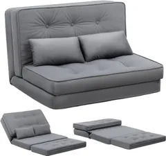 新品 未使用 COMHOMA コムファーマ ソファベッド B002-GRAY 色:グレー 1-2人掛け クッション2個付 6段階リクライニング フロアソファ 組み立て式 311f09 sa