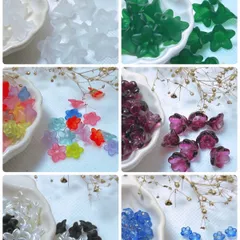 アクセサリー等製作パーツ　ビーズお花ランダム　30gお買い得