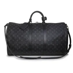 ルイ ヴィトン キーポル バンドリエール 55 2way ショルダー トラベル ボストンバッグ 斜め掛け モノグラムエクリプス ブラック シルバー金具 M40605 LOUIS VUITTON（未使用　展示品）