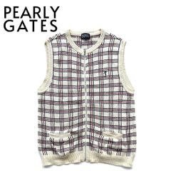 PEARLY GATES アーガイル ノースリーブベスト 日本製綿100% - メルカリ
