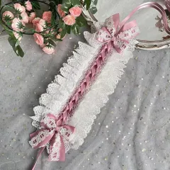 ヘッドドレス ロリータ ゴシックカチューシャ フリルレース リボン付き ヘアアクセサリー ヘアアクセサリー 萌え系 お人形茶話会 パーティー コスプレ系 姫系 エンゼルロリータ 甘ロリlolita キュート メイドカフェ (フォグピンク) b-99