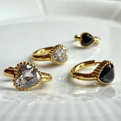 新品 匿名配送 ステンレス 316L AAA CZ ハートフープピアス