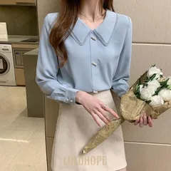 ブラウス レディース 未使用 長袖 きれいめ 襟付き シャツ トップス 白ブラウス