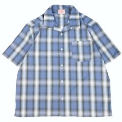 美品 MUZE オンブレチェック レーヨン 半袖シャツ 日本製 オーバー
