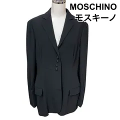 ◆ モスキーノ MOSCHINO ジャケット 長袖 テーラード レトロ 切り替え アウター 黒 M 9号 レディース H5Y117のサムネイル