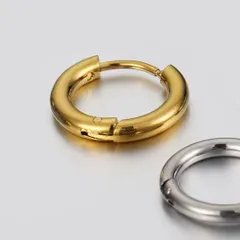 両耳用 金アレ対応 サージカルステンレス 14K 18G フープピアス ミニレター発送