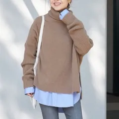 Spick & Span (スピックアンドスパン) ★★ ④ 23080200521040 フォックスウール ロングリブタートルプルオーバー レディース ブラウン FREE