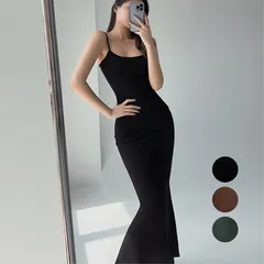 ワンピース キャミワンピースロング丈ボディコンワンピ