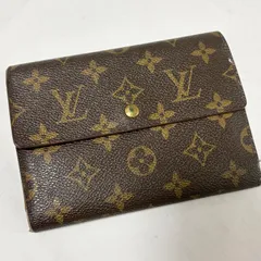 【送料無料】Louis Vuitton/ルイヴィトン/三つ折り財布/サイフ/ウォレット/モノグラム/ブラウン/内側経年劣化あり/中古品