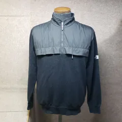 Black & White スポーツウェア プルオーバー ハーフジップ 切替デザイン ブラック系　表記サイズ：M　y7072s